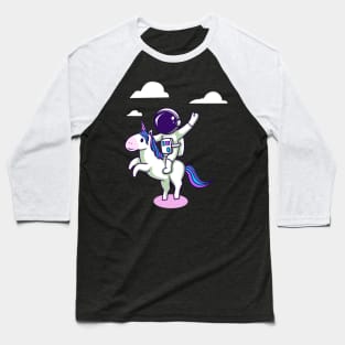 Cute Astronaut Unicorn Rider Baseball T-Shirt